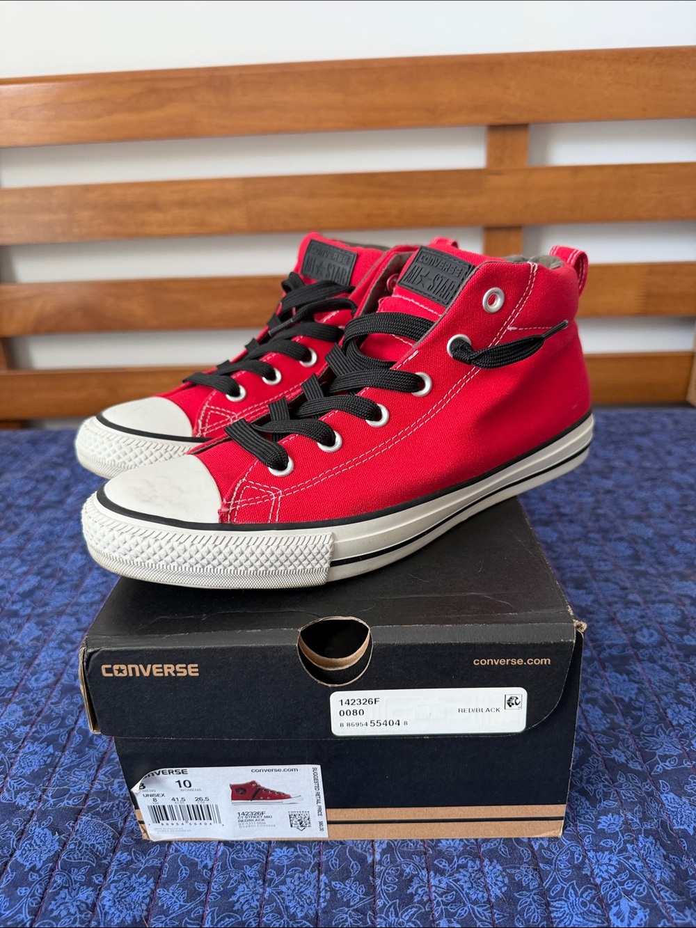 Converse CT Street All Star Red High-Top Sneakers with Black Laces